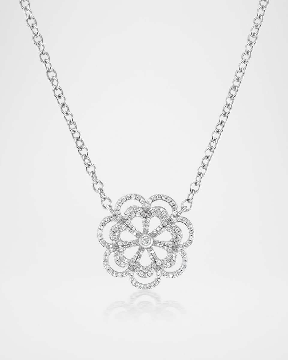 Diamond Daisy Connector on Link Chain Necklace